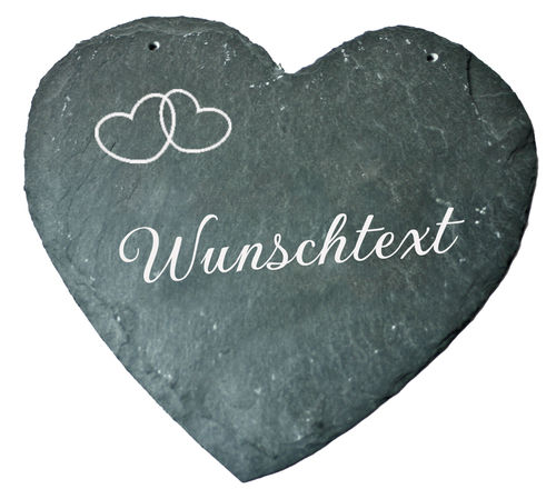 Schieferherz "Wunschtext" 20x18cm